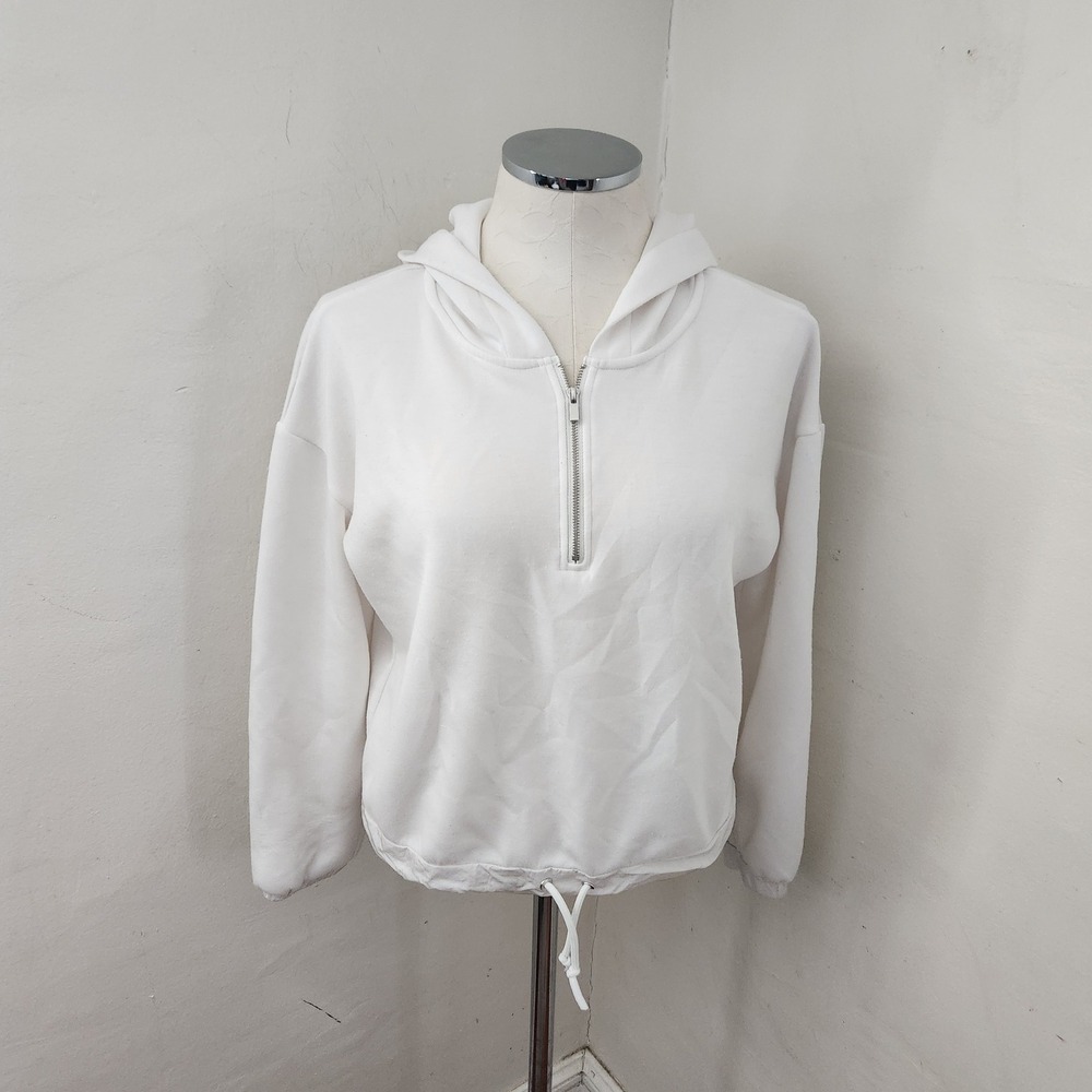 TRUTH BY‎ REPUBLIC Womens White Quarter Zip Hoodie Sweatshirt Size S P